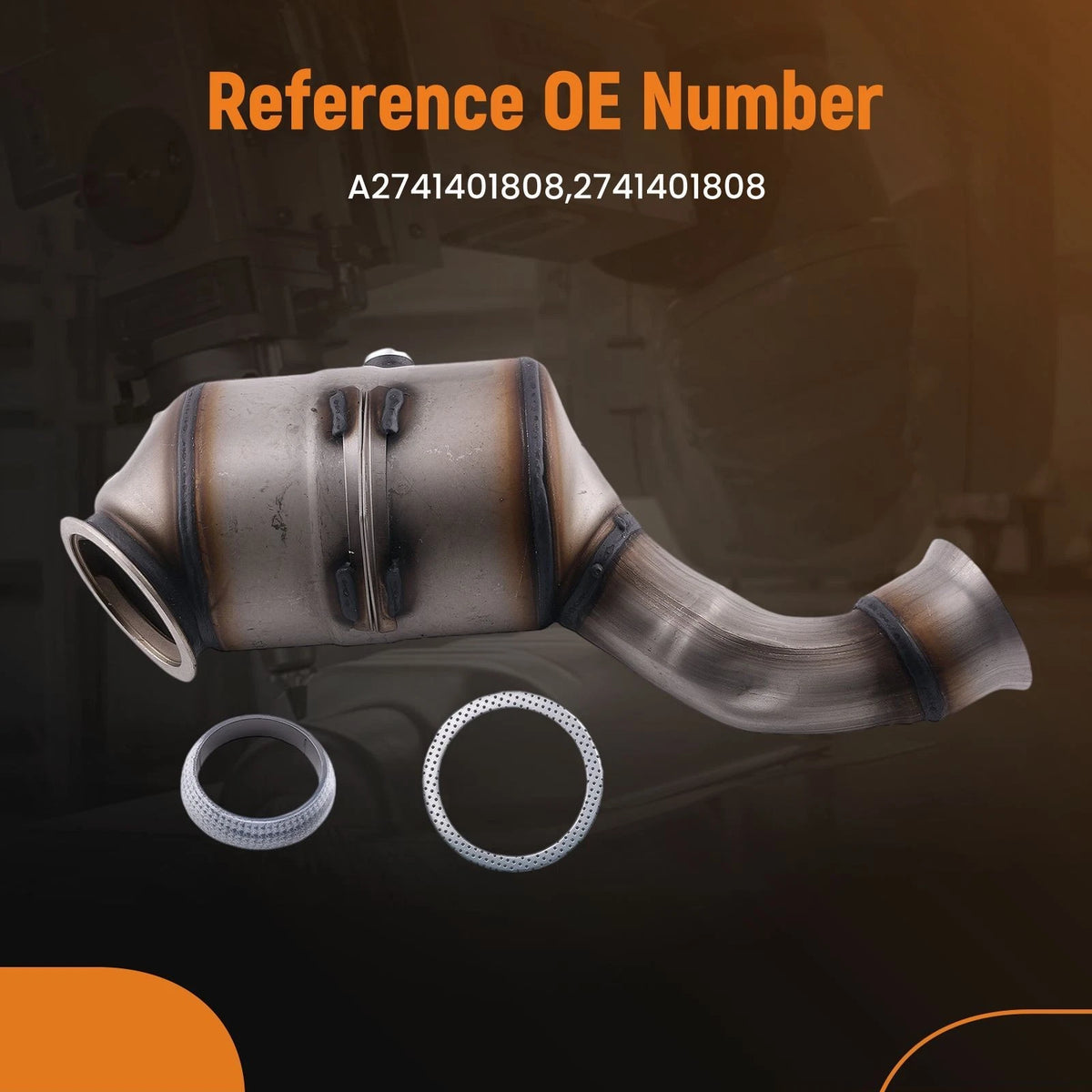 Front Catalytic Converter for Mercedes Benz C300 E300 GLC300 (2015–2019) 2.0L