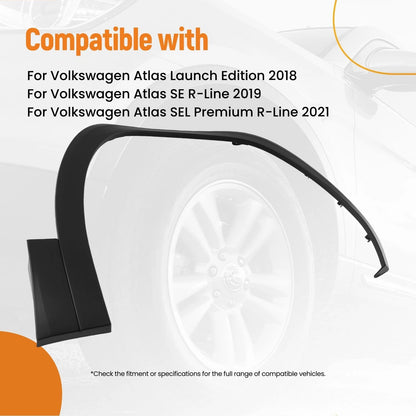 Fender Flare Molding Right Front for VW Atlas (2018–2021) 3CN853718B9B9 Black