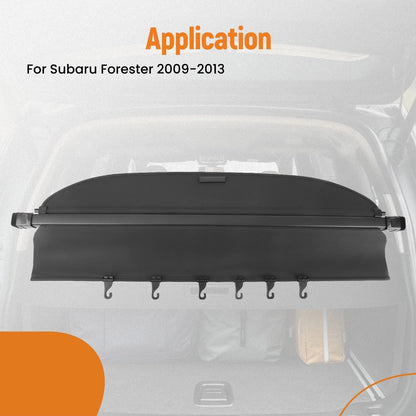 Retractable Cargo Cover for Subaru Forester (2009–2013) Black Waterproof