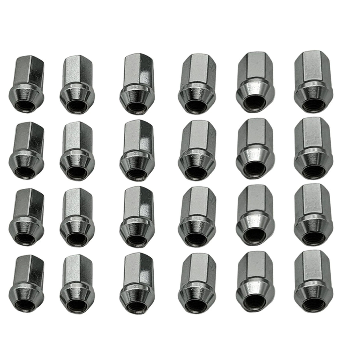 Set of 24 Lug Nuts for Chevy GMC Cadillac (14x1.5, Chrome, 7/8" Hex)