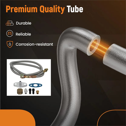 41" 90 Degree Oil Feed Line -4AN Male for T3 T4 T3/T4 T04E T70 T66 T67 GT35 GT45