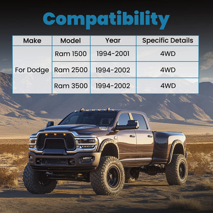 Adjustable Track Bar for Dodge Ram 2500 3500 1994–2002 (0"-4" Lift)