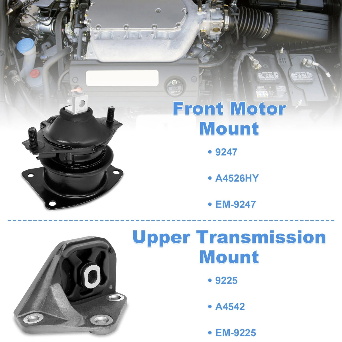 3X Engine Motor Mounts for Honda Accord L4 2.4L (2003–2007)