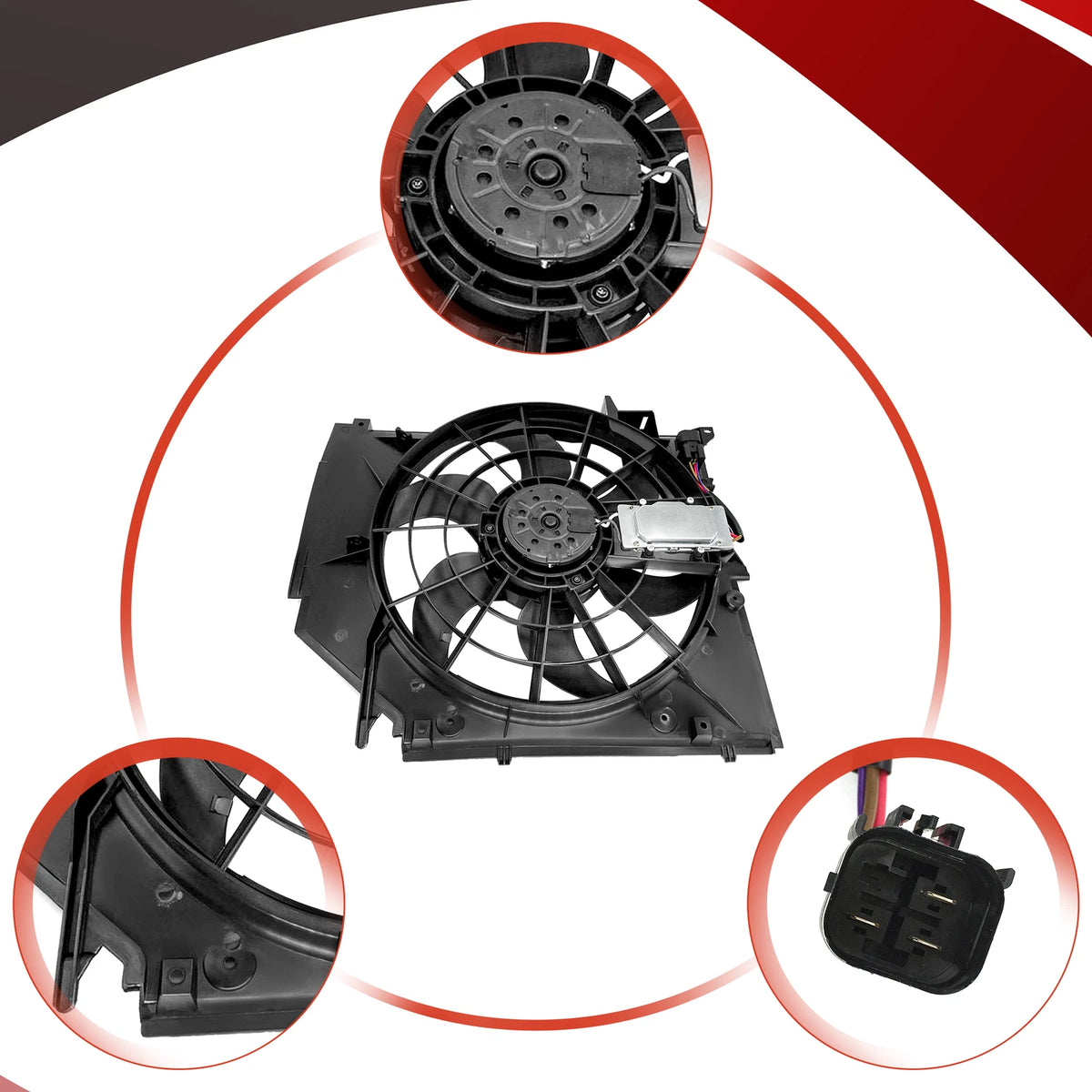 Radiator Cooling Fan Assembly for BMW E46 325i 328i 330i (1998–2006) 17117510617