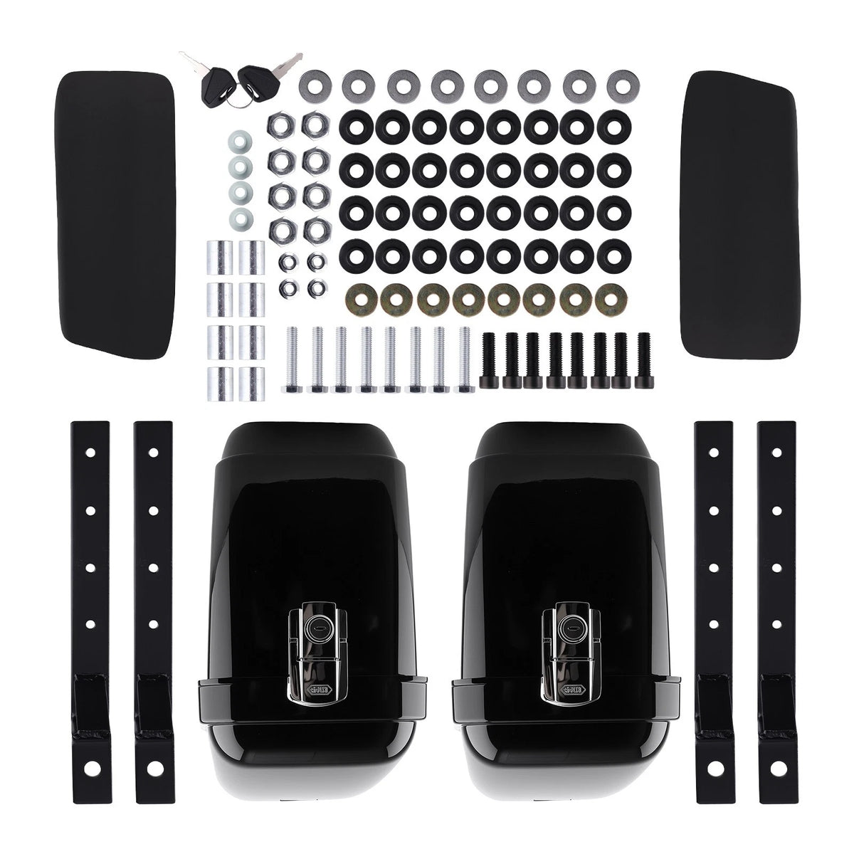 Hard Saddlebags for Harley, Honda, Yamaha (Motorcycle Trunk Luggage)