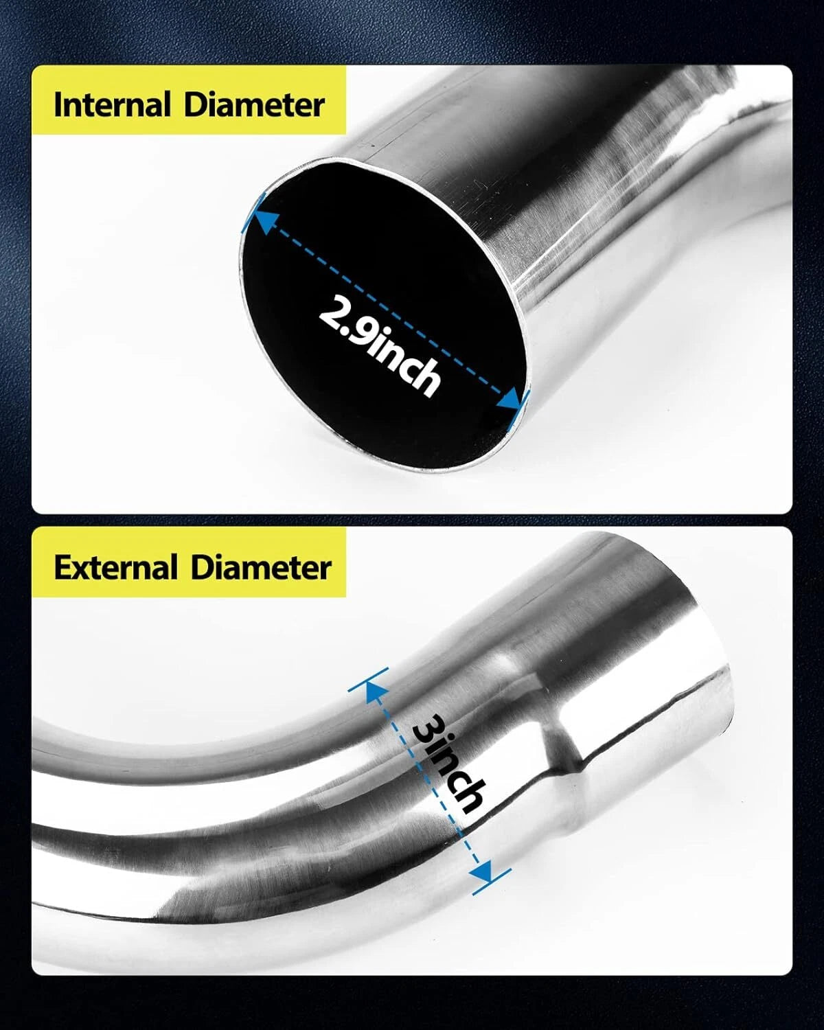 16x 3” Custom Exhaust Tubing Mandrel Bend Pipe U-Bend Kit for Universal Fit