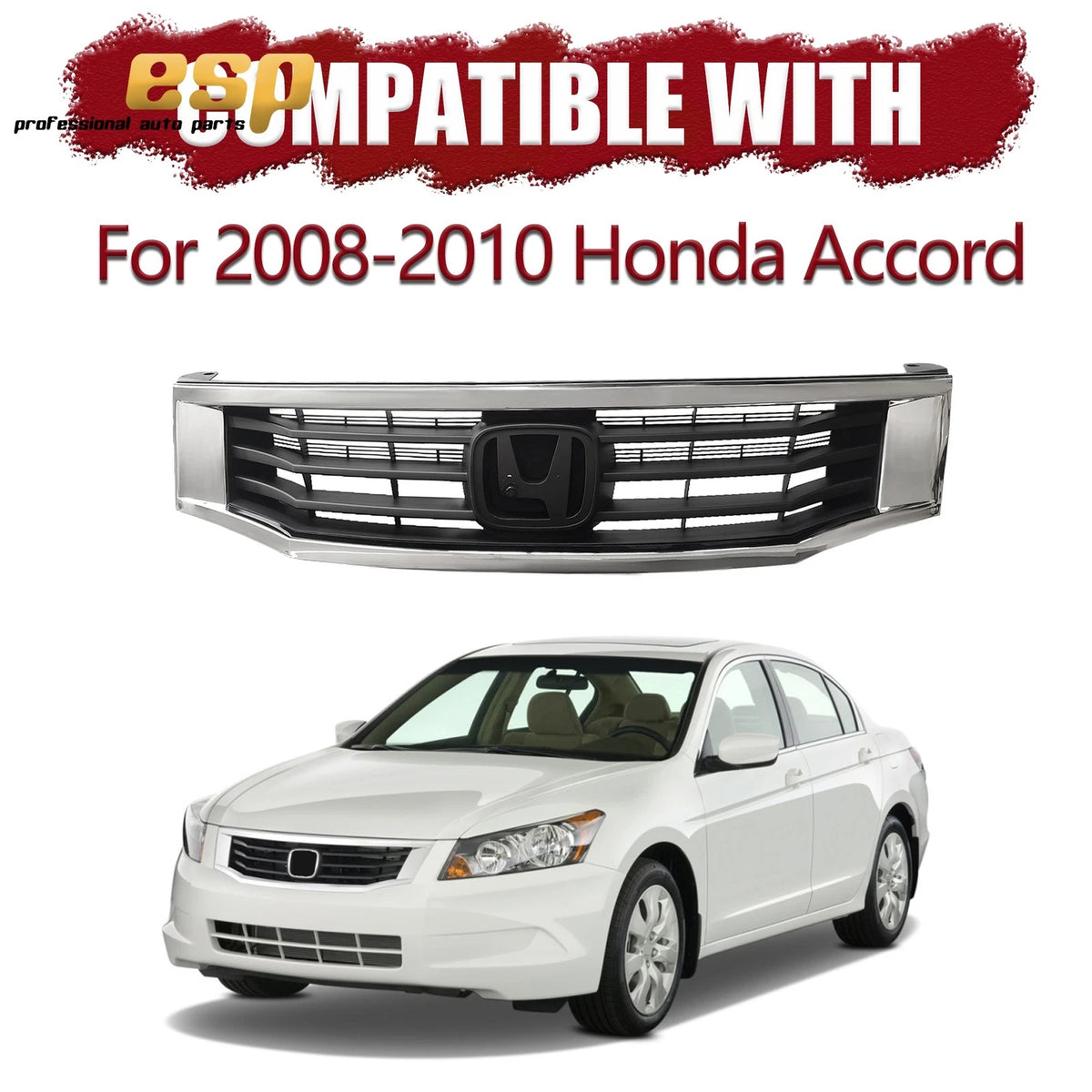 Front Chrome Trim Bumper Grille for Honda Accord (2008–2010) HO1202104