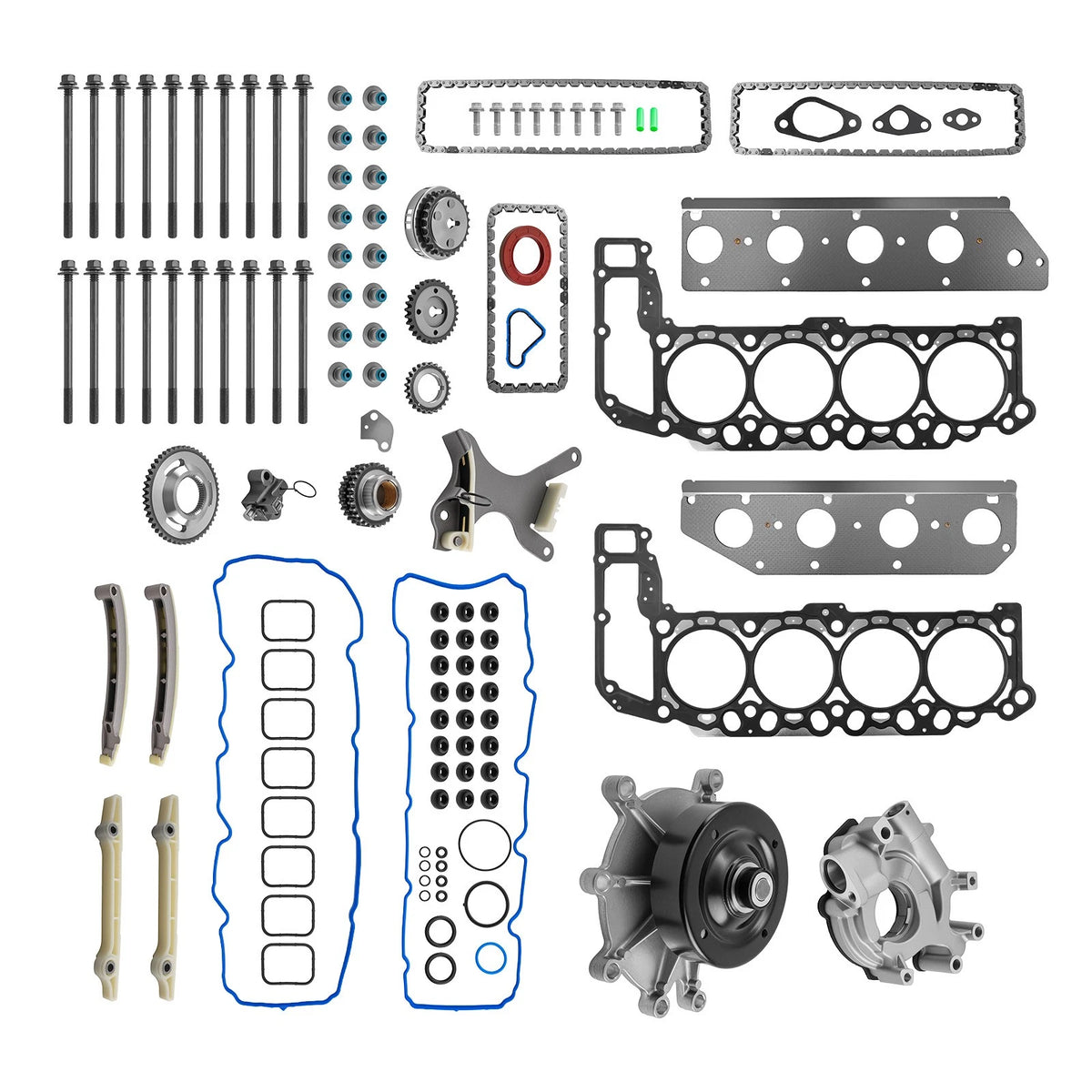 Head Gasket & Timing Chain Kit w/ Sprockets for Dodge Dakota 4.7L V8 (2008–2010)