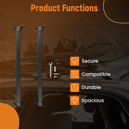 Cross Bars Aluminum Roof Rack for Toyota 4Runner (2010–2019) Black 45KG