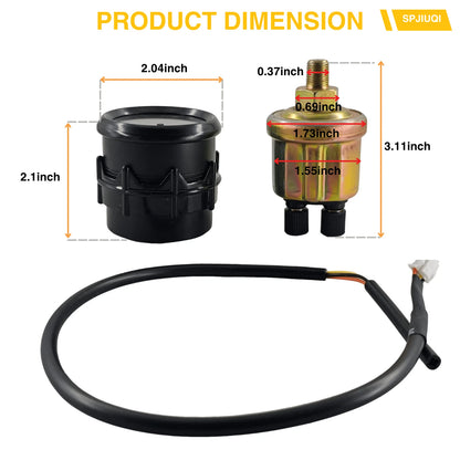 2" Electronic Digital LED Oil Pressure Meter Kit for Universal Applications (0-100 PSI)