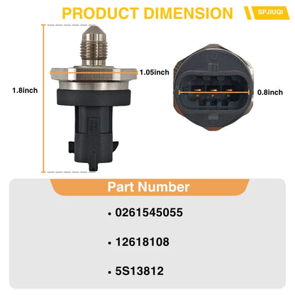 Fuel Rail Injection Pressure Sensor 12618108 0261545055 for Chevy Traverse (2009–2017)