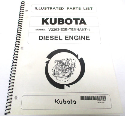 Illustrated Parts List for Kubota V2203-E2B-Tennant Diesel Engine