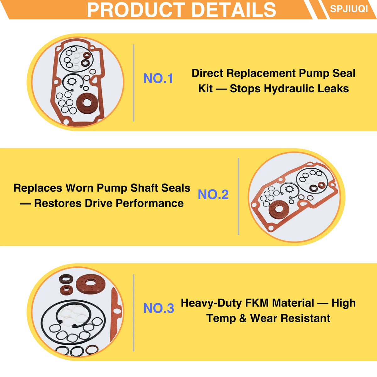 Pump Seal Kit 2X 142-3604 Replaces 116-1368 for Exmark Lazer Z