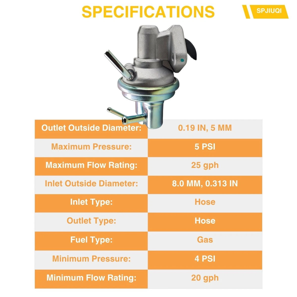 Mechanical Fuel Pump M70319 SP1100MP MF0038 for Suzuki Samurai (1986–1989)