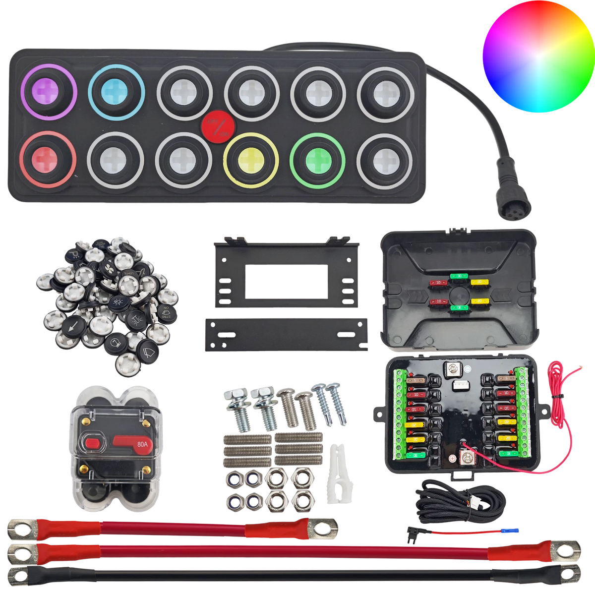 12 Button Switch Panel Touch Control for 12V 24V SSR Relay Box (IP68)