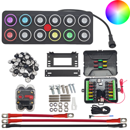 12 Button Switch Panel Touch Control for 12V 24V SSR Relay Box (IP68)