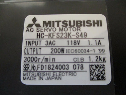 Mitsubishi Servo Motor HC-KFS23K-S49 for Mitsubishi