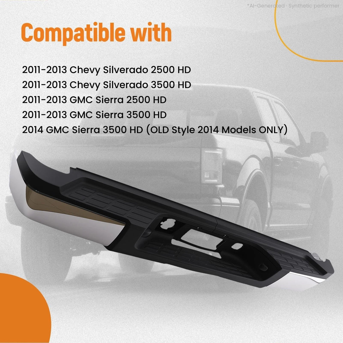 Chrome Rear Bumper for GMC Sierra 2500 HD/3500 HD (2011–2013)