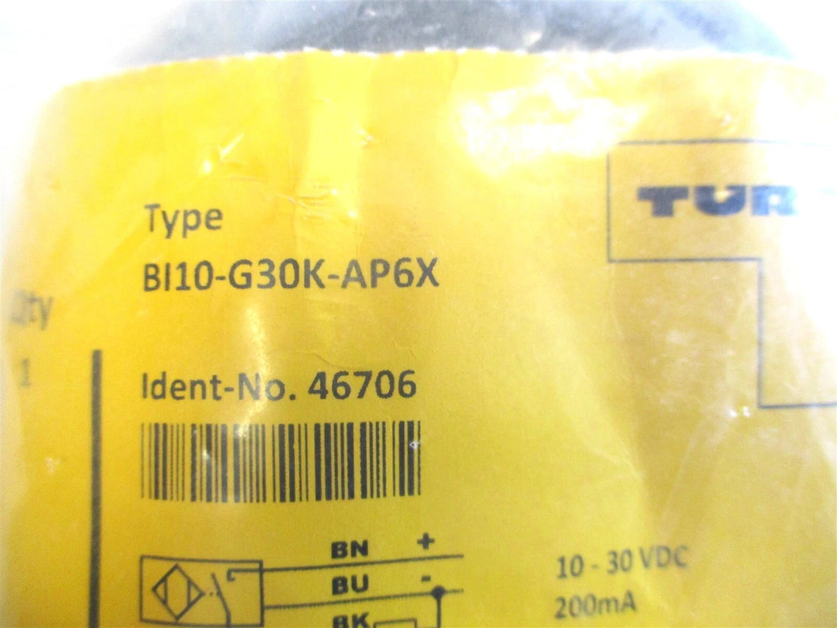 Turck Proximity Sensor BI10-G30K-AP6X 10-30 VDC for