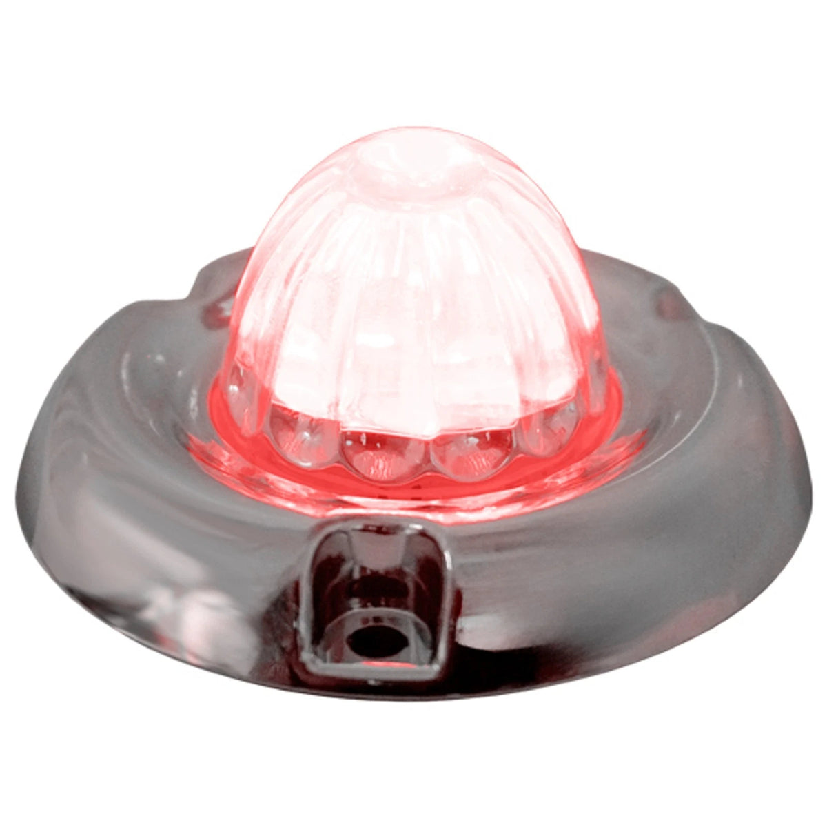 1-1/2" Glass Watermelon Red-Clear Lents 3 Wire Dual Function Light