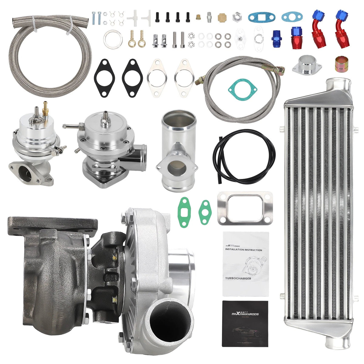 T3/T4 T04E Turbocharger Intercooler Starter Kit 350HP for Universal