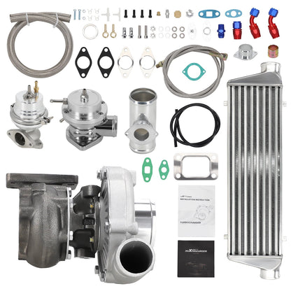 T3/T4 T04E Turbocharger Intercooler Starter Kit 350HP for Universal