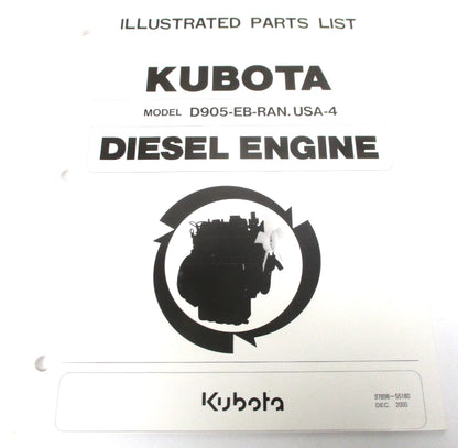 Illustrated Parts List for Kubota D905-EB-RAN (USA-4 Diesel Engine)