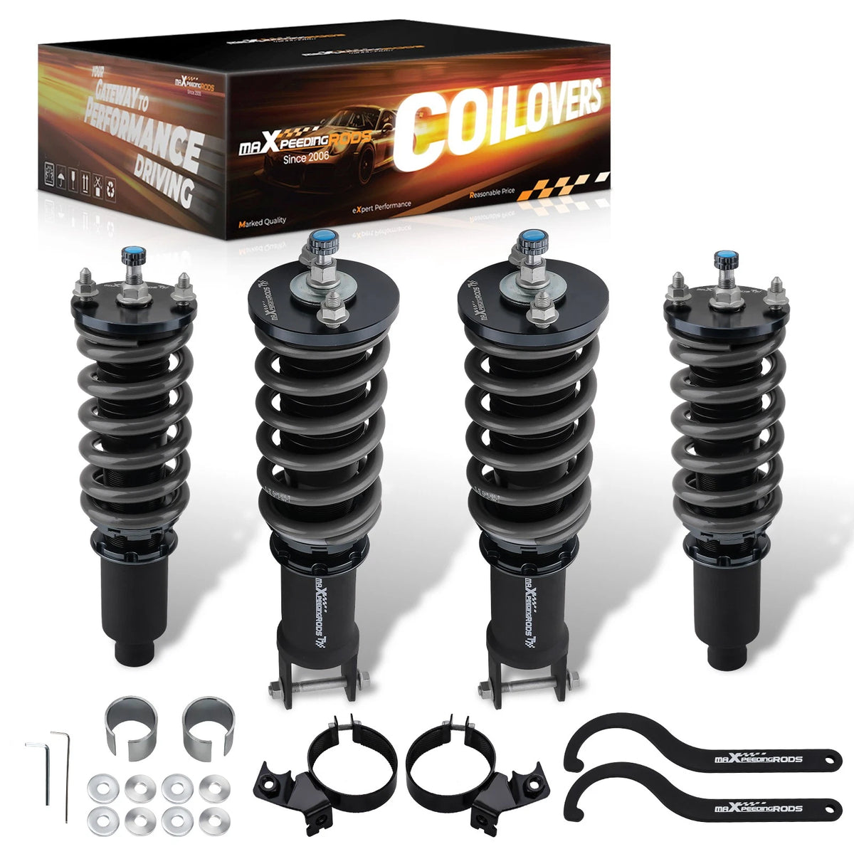 Maxpeedingrods T7 Coilovers 24 Way Springs Kit for Honda CR-X del Sol (1992–1995)