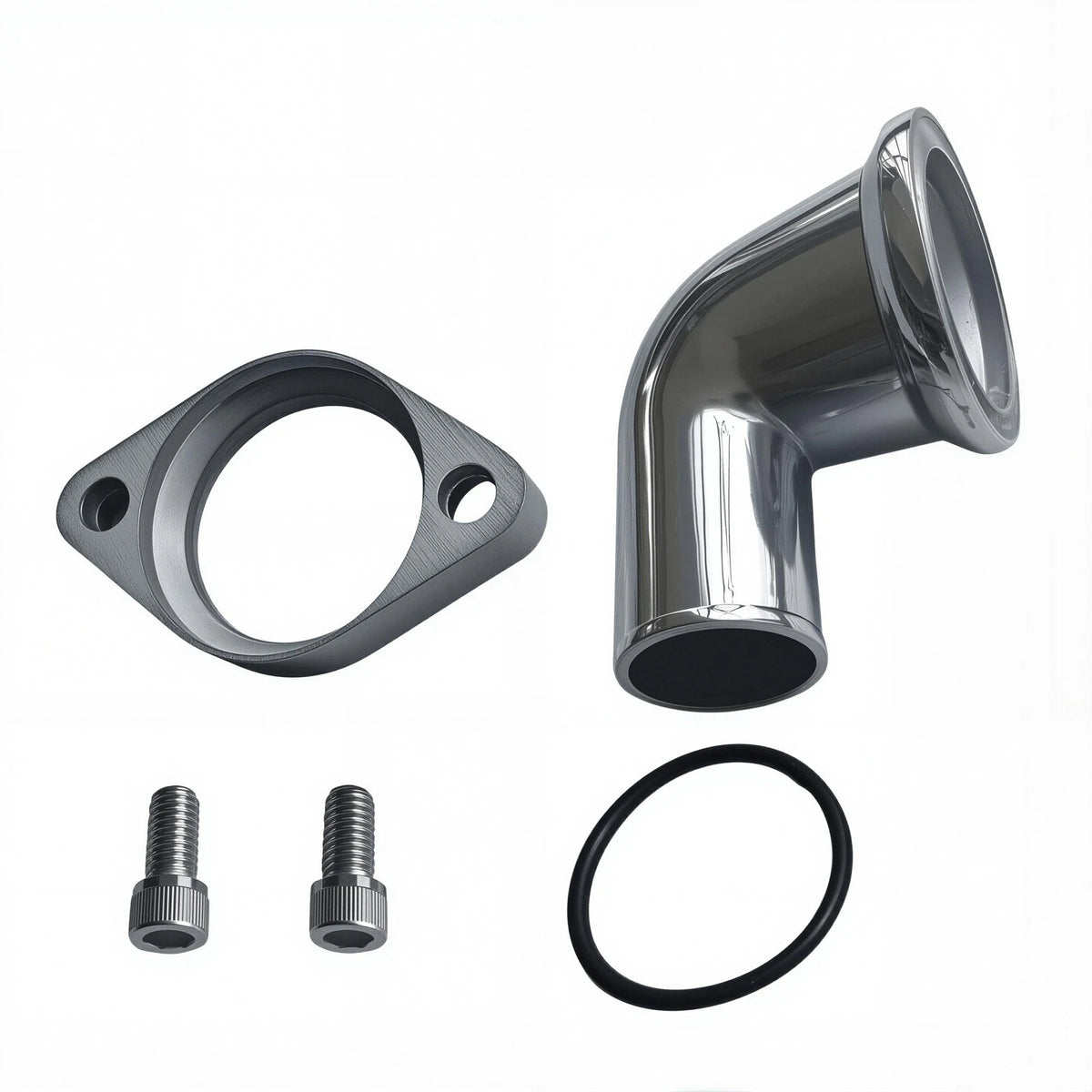 Polished 90° Swivel Water Neck Thermostat Housing for Chevy SBC BBC (327–454)