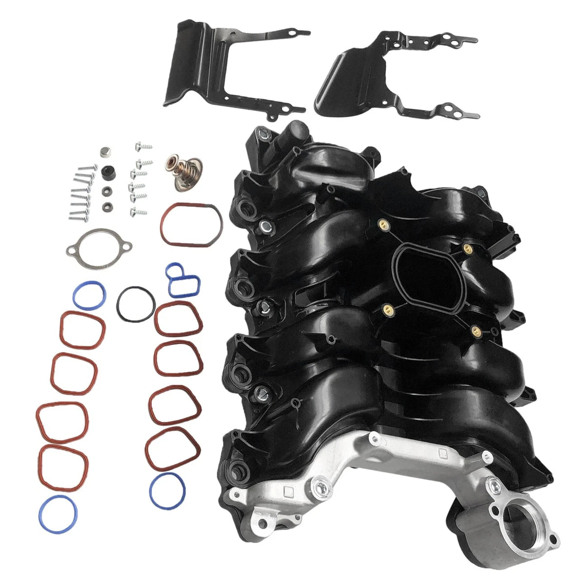 Intake Manifold w/ Gasket & Thermostat O-Rings for Ford Lincoln Mercury (615178)