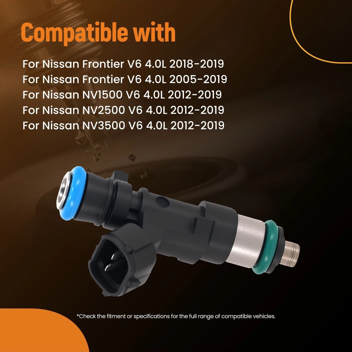 6x Fuel Injectors for Nissan Frontier Xterra 4.0L (2005–2019) 0280158007 16600-7S000