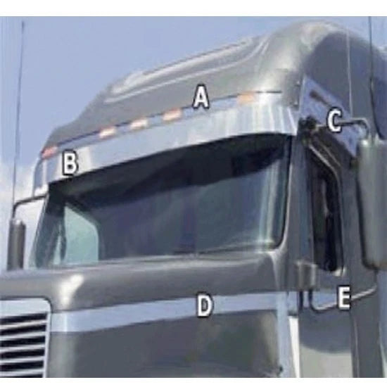 Stainless Steel Hood Accent Trim for Freightliner Century 112, 120 (1996–2009)