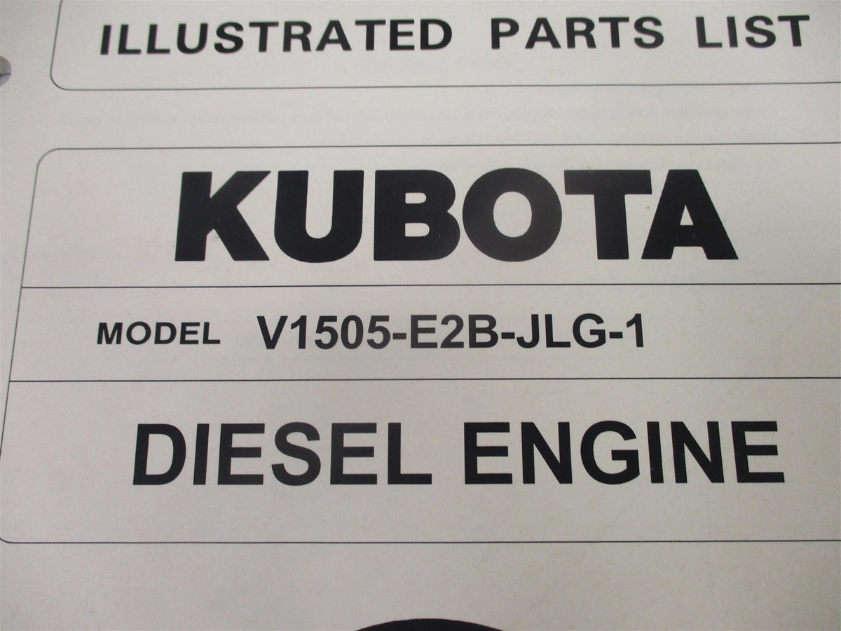 Illustrated Parts List Manual for Kubota V1505-E2JB-JLG-1