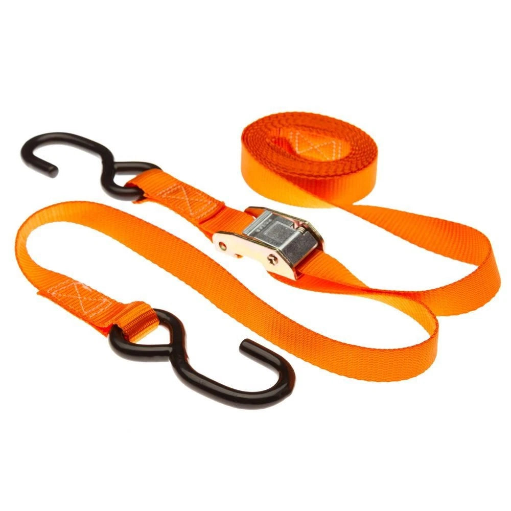 8-Pack Cam Buckle Straps 1" x 10' with S-Hooks