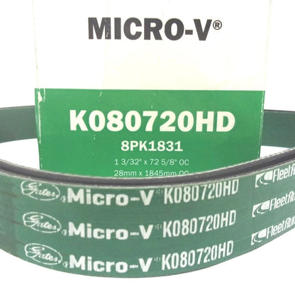 K080720HD Serpentine Heavy Duty Micro-V Belt for Gates (8PK1831)