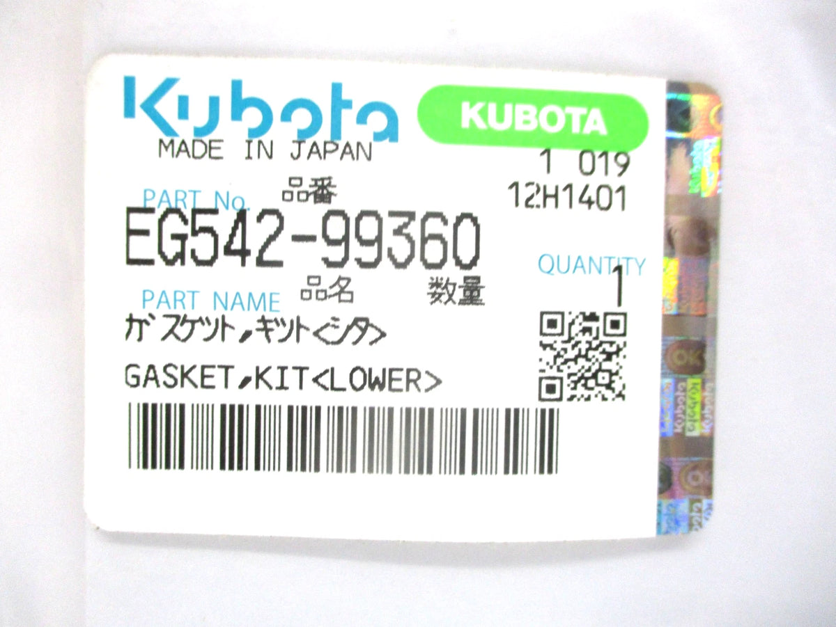 Gasket Kit for Kubota Engine (EG542-99360)
