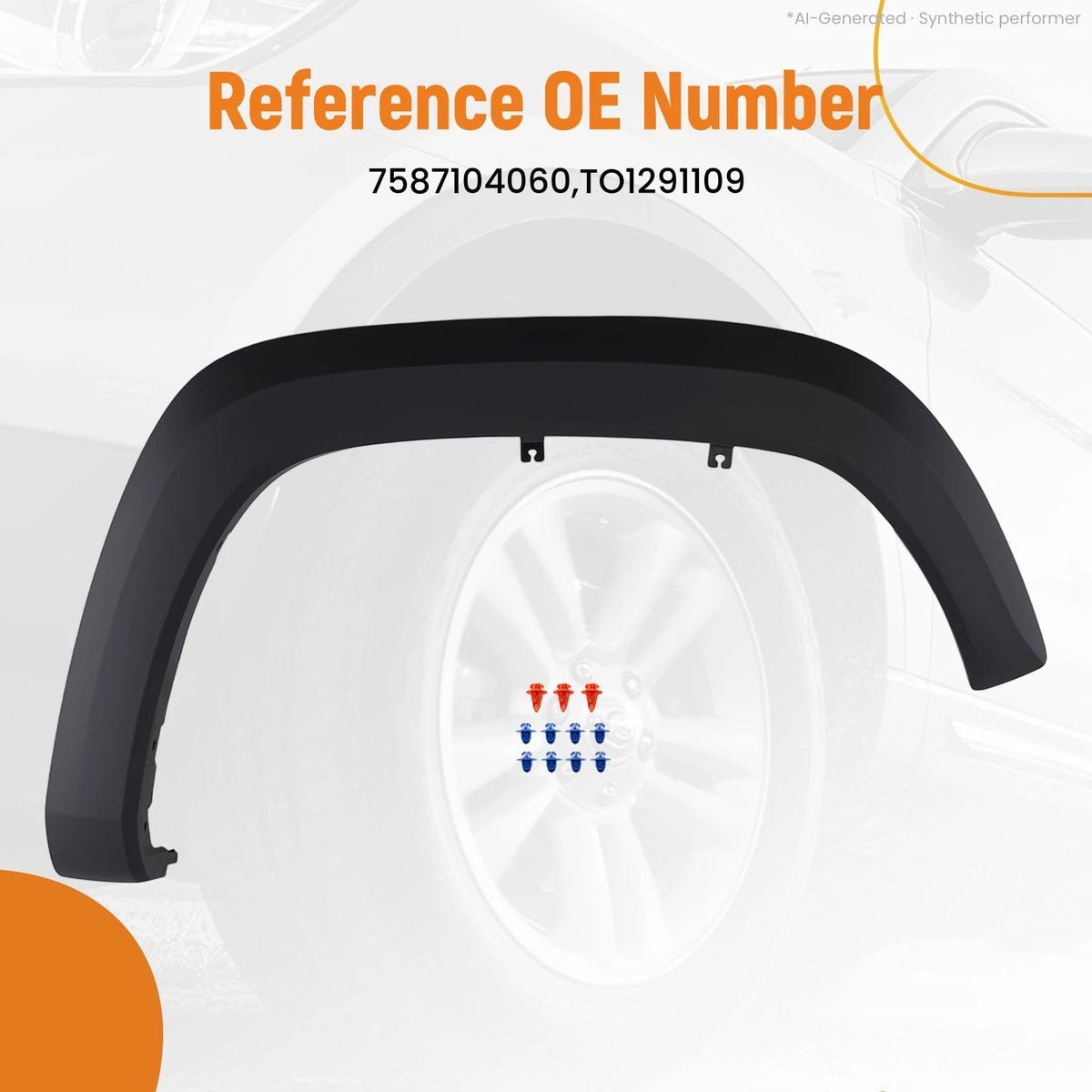 Front Passenger Fender Flare Cover for Toyota Tacoma (2016–2023) 7587104060