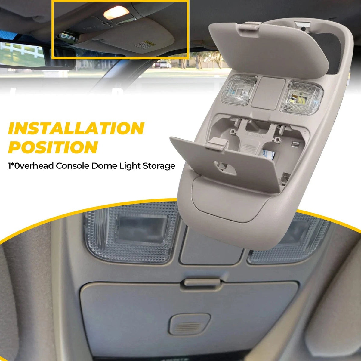 Overhead Console Dome Light Storage for Dodge Ram 1500 2500 (1998–2002) 55350657