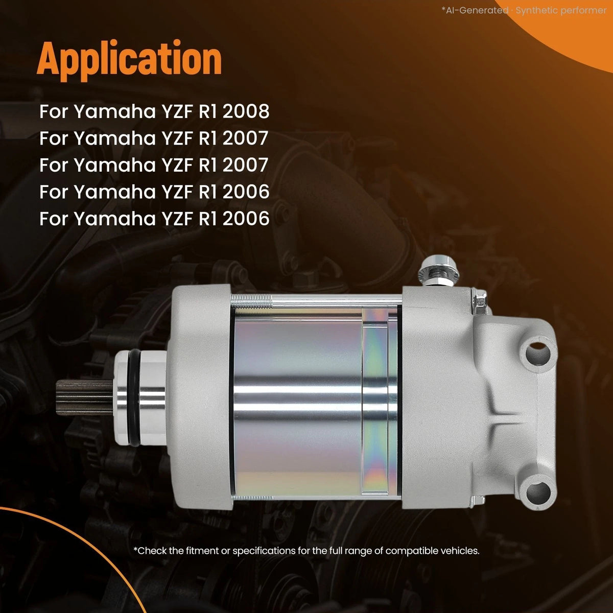 12V 9 Teeth Starter Motor for Yamaha YZF R1 (2004–2005) 4C8-81890-00-00