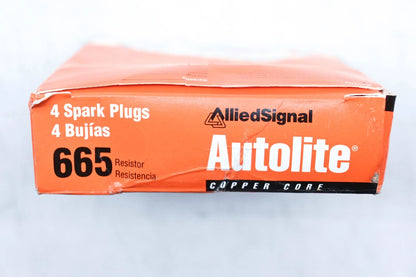 Set of 4 Autolite 665 Copper Core Resistor Spark Plugs for