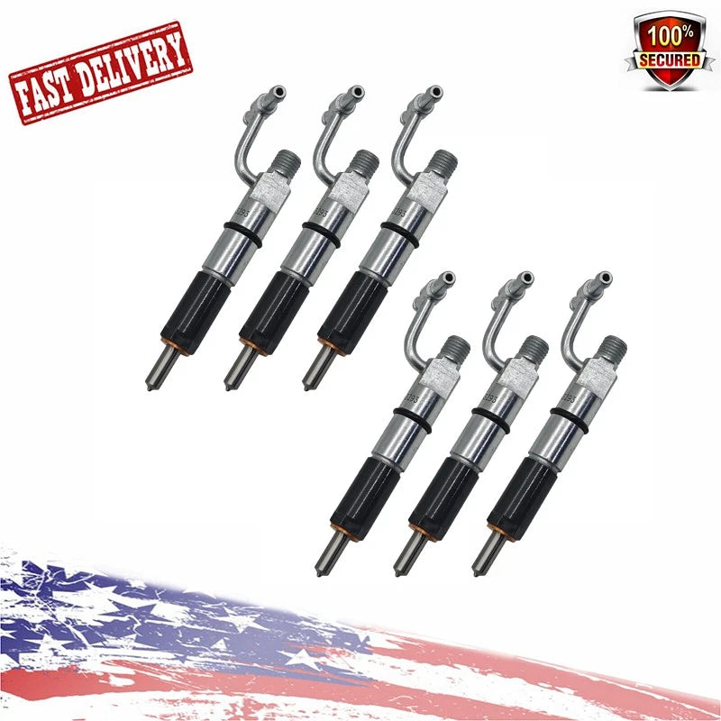 6PCS Fuel Injectors for Caterpillar CAT 315 315B D5G 939C (3046, 128-3293)