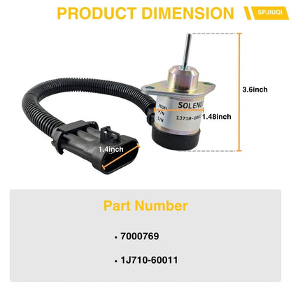 Fuel Shut Off Solenoid 1J710-60011 for Kubota V2607 Bobcat 5600 5610
