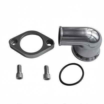 Polished 90° Swivel Water Neck Thermostat Housing for Chevy SBC BBC (327–454)