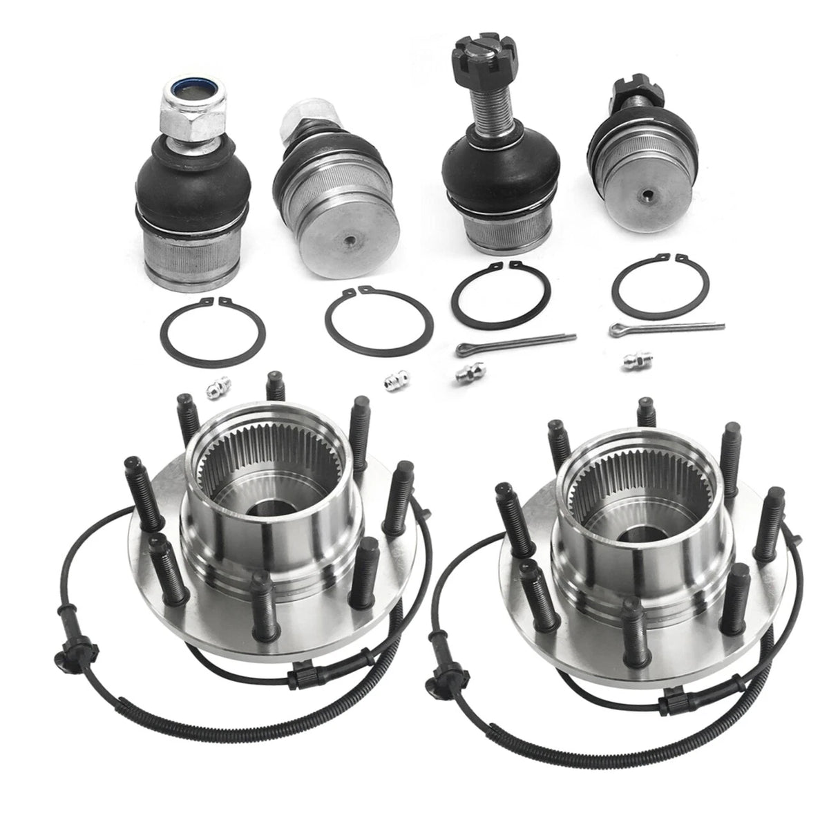 Ball Joints & Wheel Hub Kit w/ABS for Ford F-250 F-350 Super Duty (1994–2004)