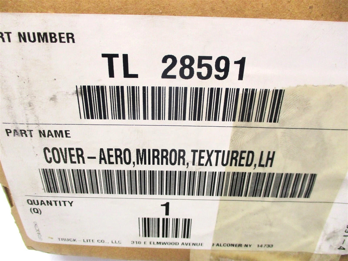 Truck-Lite LH Black Textured Cover for Truck-Lite Mirror (28591, 22-62157-000)