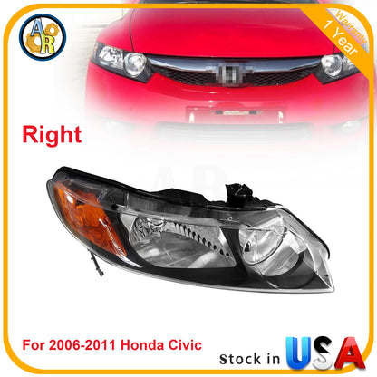 Headlight Passenger Right Side for Honda Civic (2006–2008)