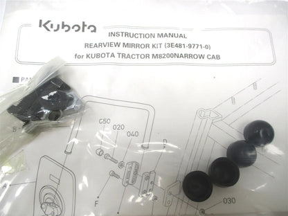 Side Mirror Kit for Kubota M9519 M8200SDTN-CAB (3E481-97710, 3E481-97711)