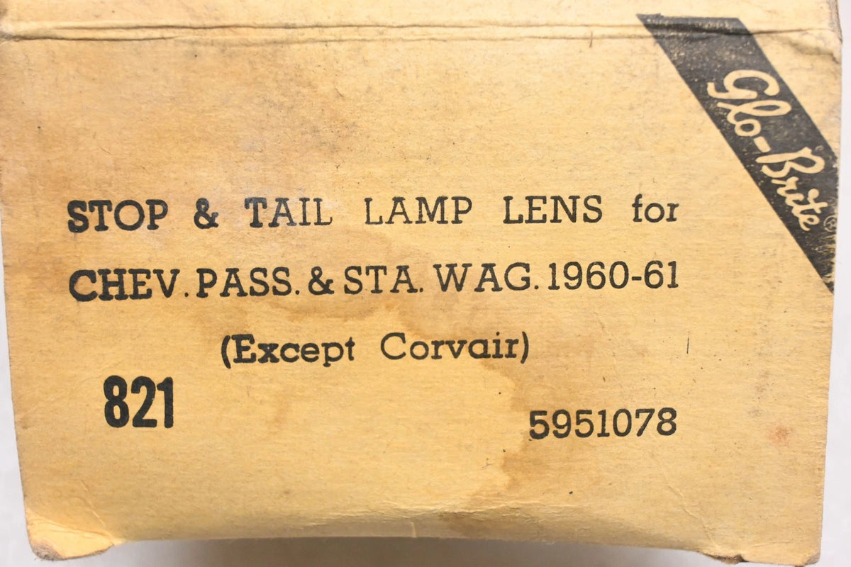 Red Taillight Lens for Glo-Brite 821, 5951078, TMC-712 (NOS)