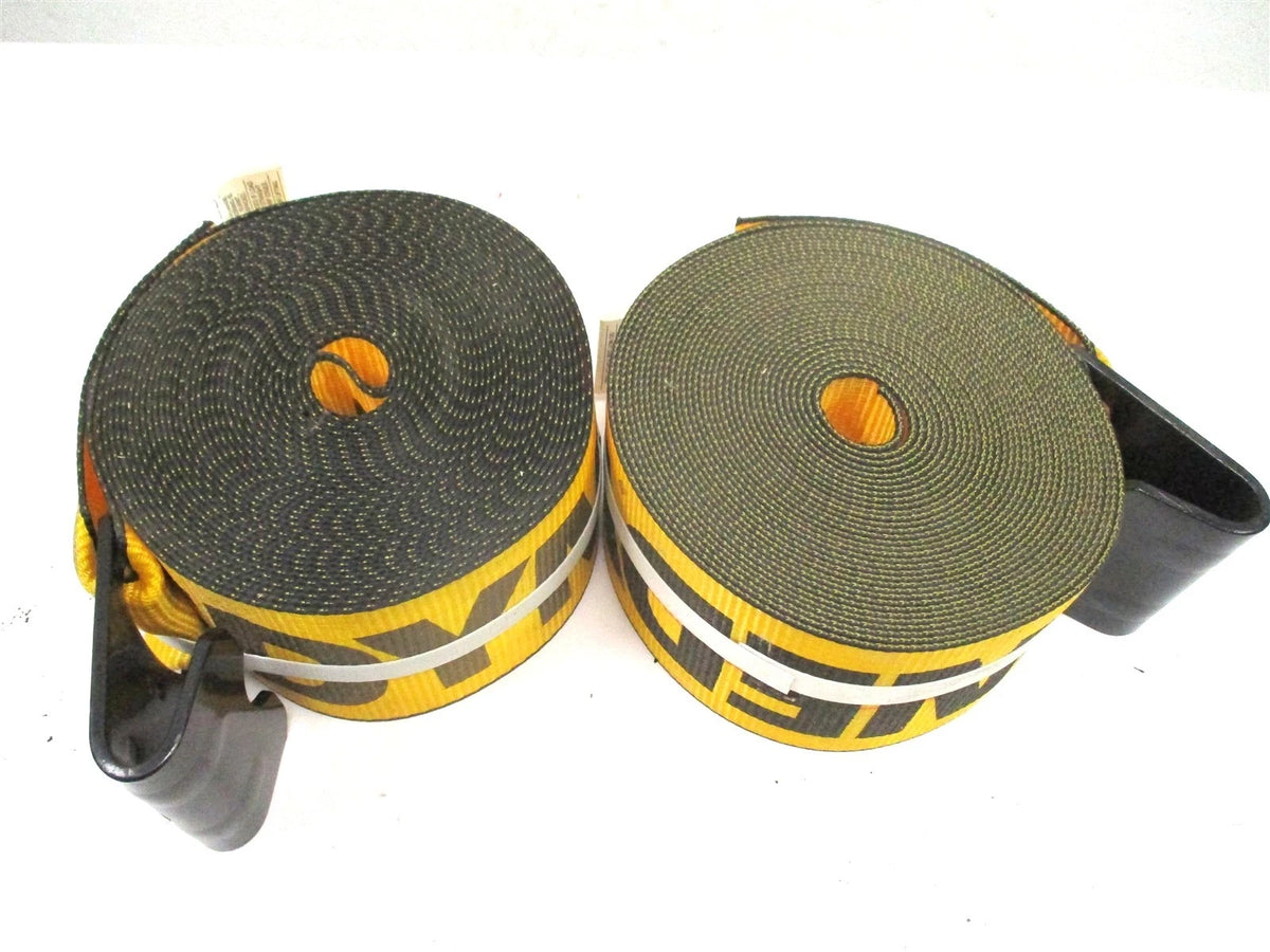 Set of 2 Kinedyne Flatbed Trailer Cargo Winch Straps 4" x 30' 5400LB
