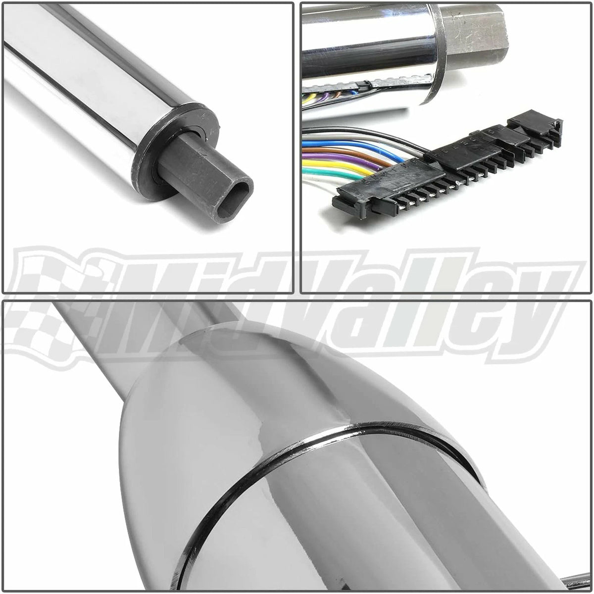 30" Manual Steering Column with Adapter for GM (No Key, Chrome)
